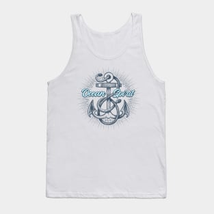 Anchor With Ropes Nautical Tattoo Emblem Tank Top